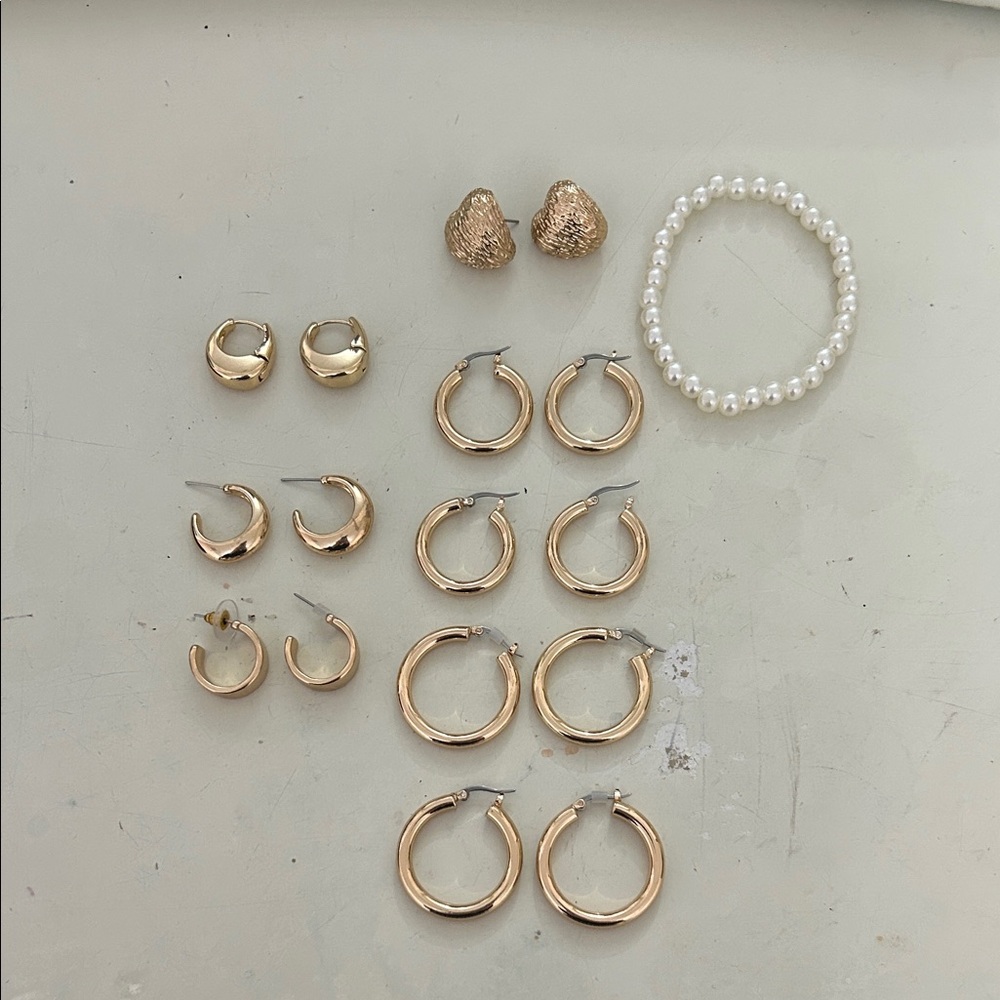 Chic Gold Hoop Earrings Set